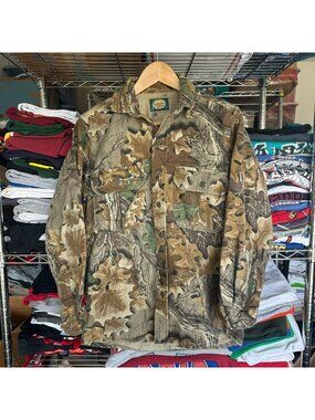Vintage 90s Cabela's Realtree Chamois Hunting Shirt Jacket Outdoor Camo Flannel